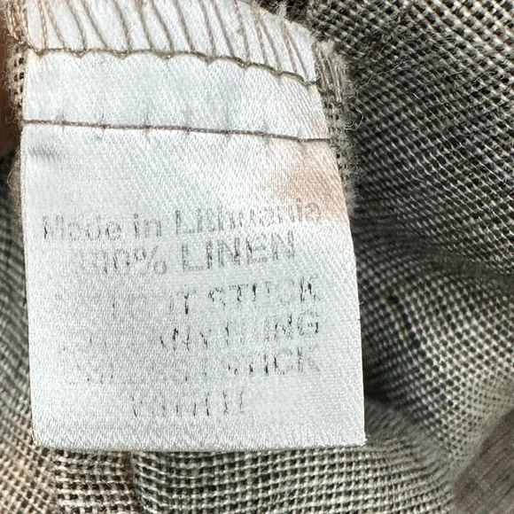 FLAX Linen Shirt Gray Lagenlook Jacket Top Pockets Long Sleeves Sz M Sustainable - Picture 5 of 5
